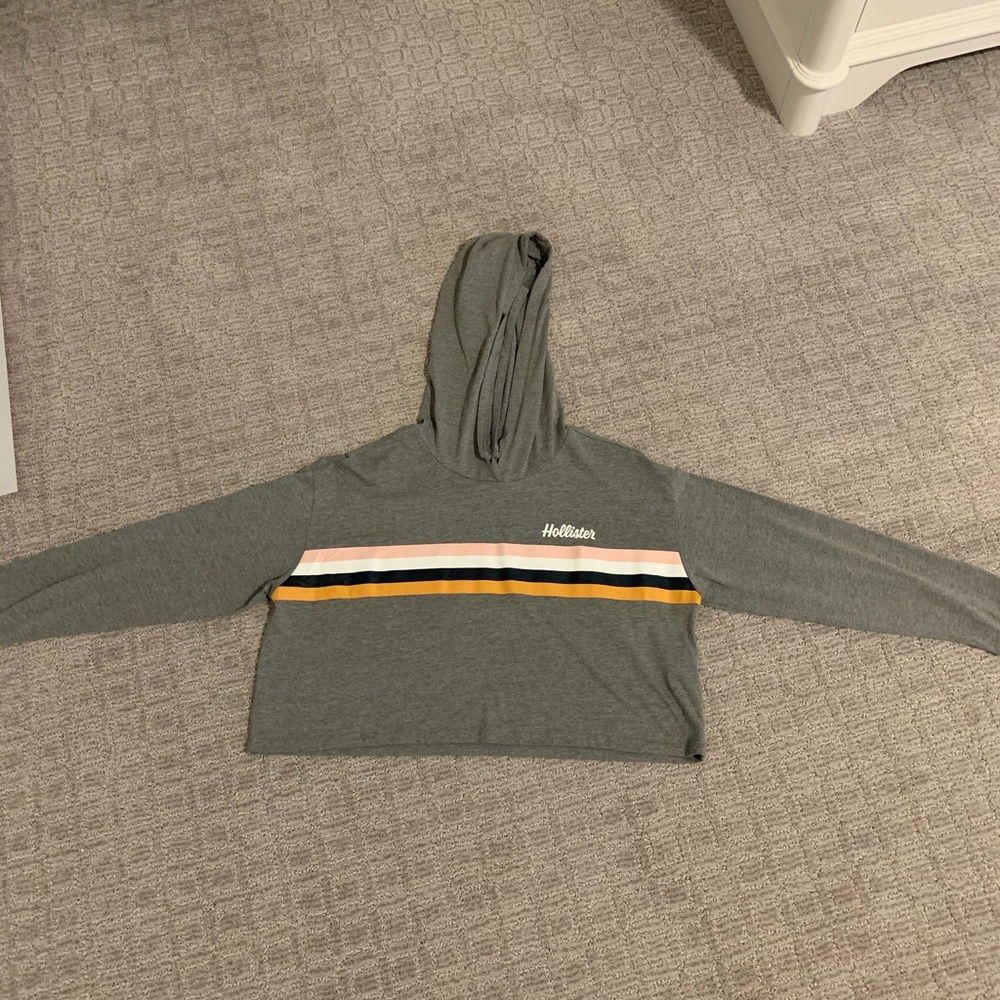 hollister cropped hoodie/t-shirt